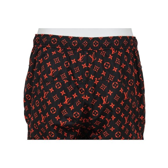 Louis Vuitton Women Jogging Pants 40 Black Red Monogram Technical Cotton Joggers - Picture 10 of 16